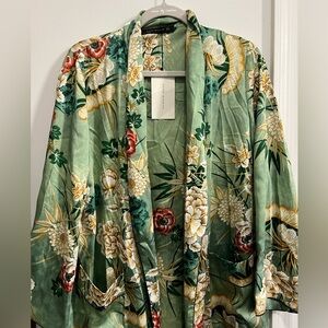 ZARA Green Floral Print Kimono